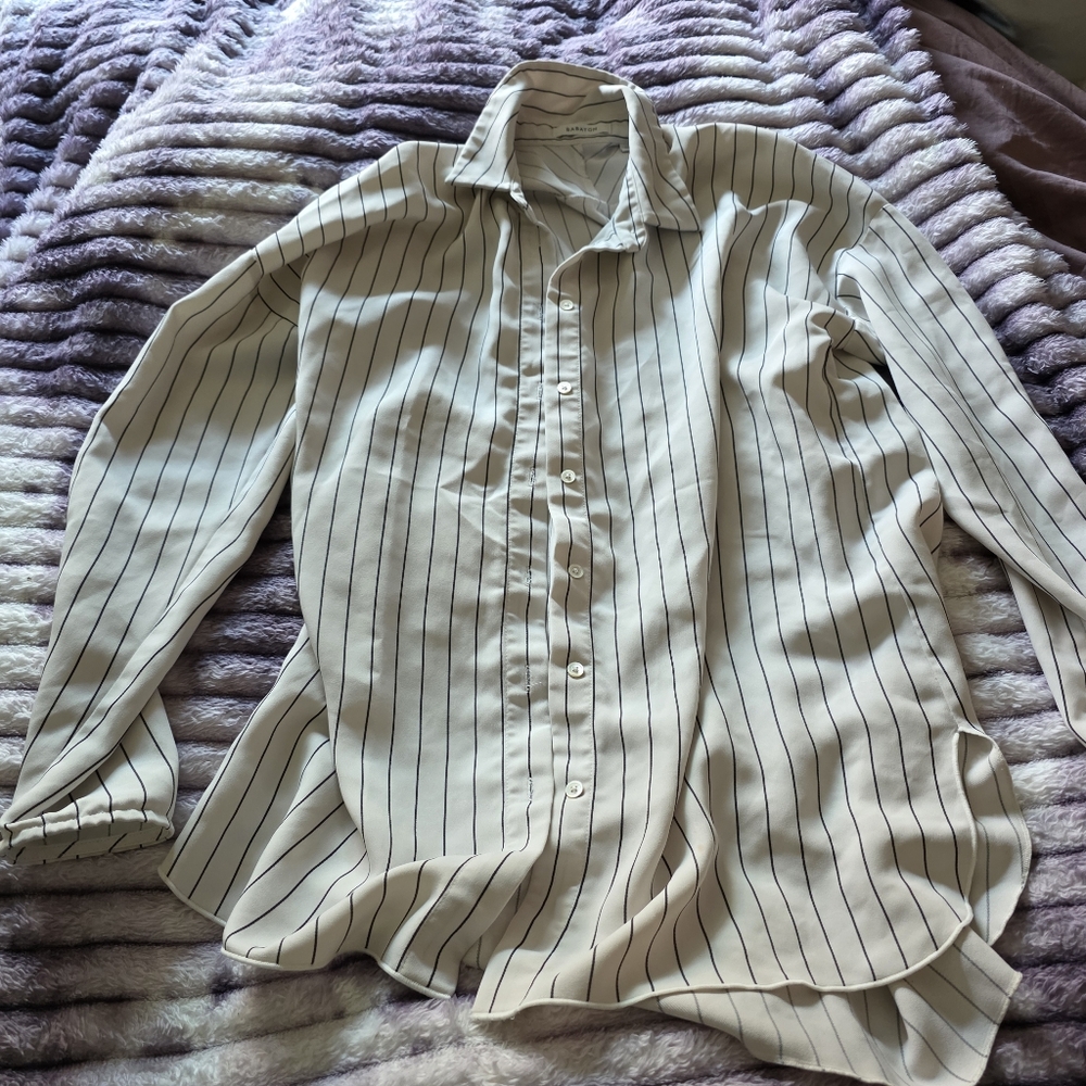 Striped Button-Up Women's Top Aritzia Xs